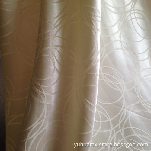 Yuhau Yellow Big Jacquard Circle Blackout Curtain Fabric